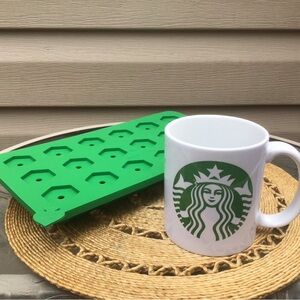 Kate Spade Silicone Ice Tray and Ceramic Mug w/ Starbucks Logo